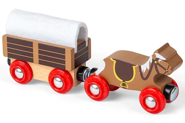 Pferd mit Planwagen