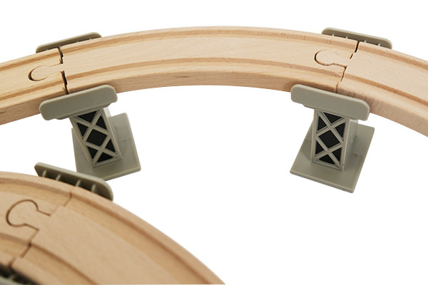 Mit Pfosten für unter den Schienen