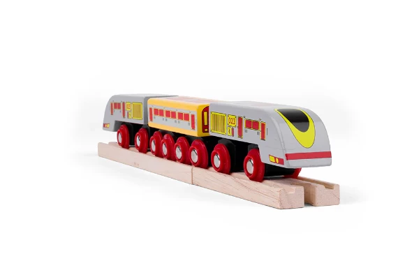 Mit zwei Schienenstücken